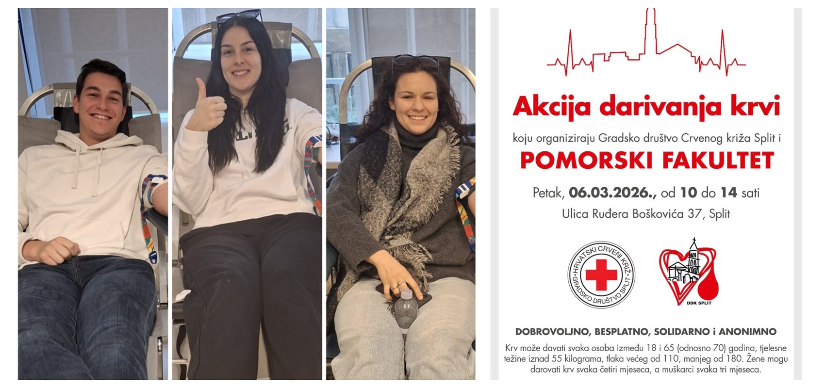 Dobrovoljno darivanje krvi na Pomorskom fakultetu